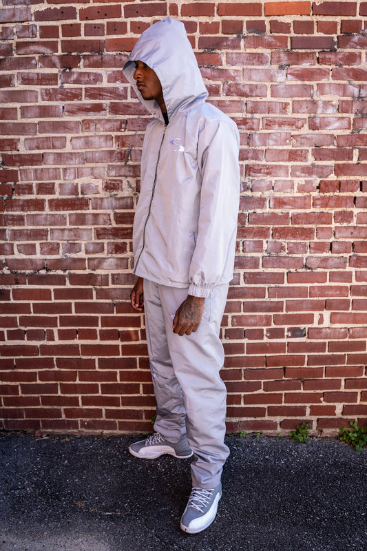 Grey Scaype Embroidered Suit