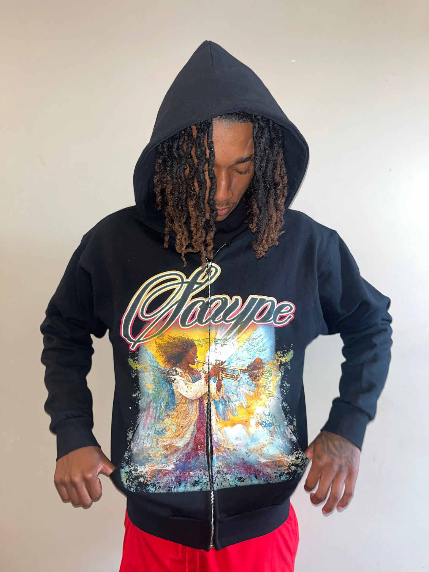 Angelic Scaype Black Zipup Hoodie