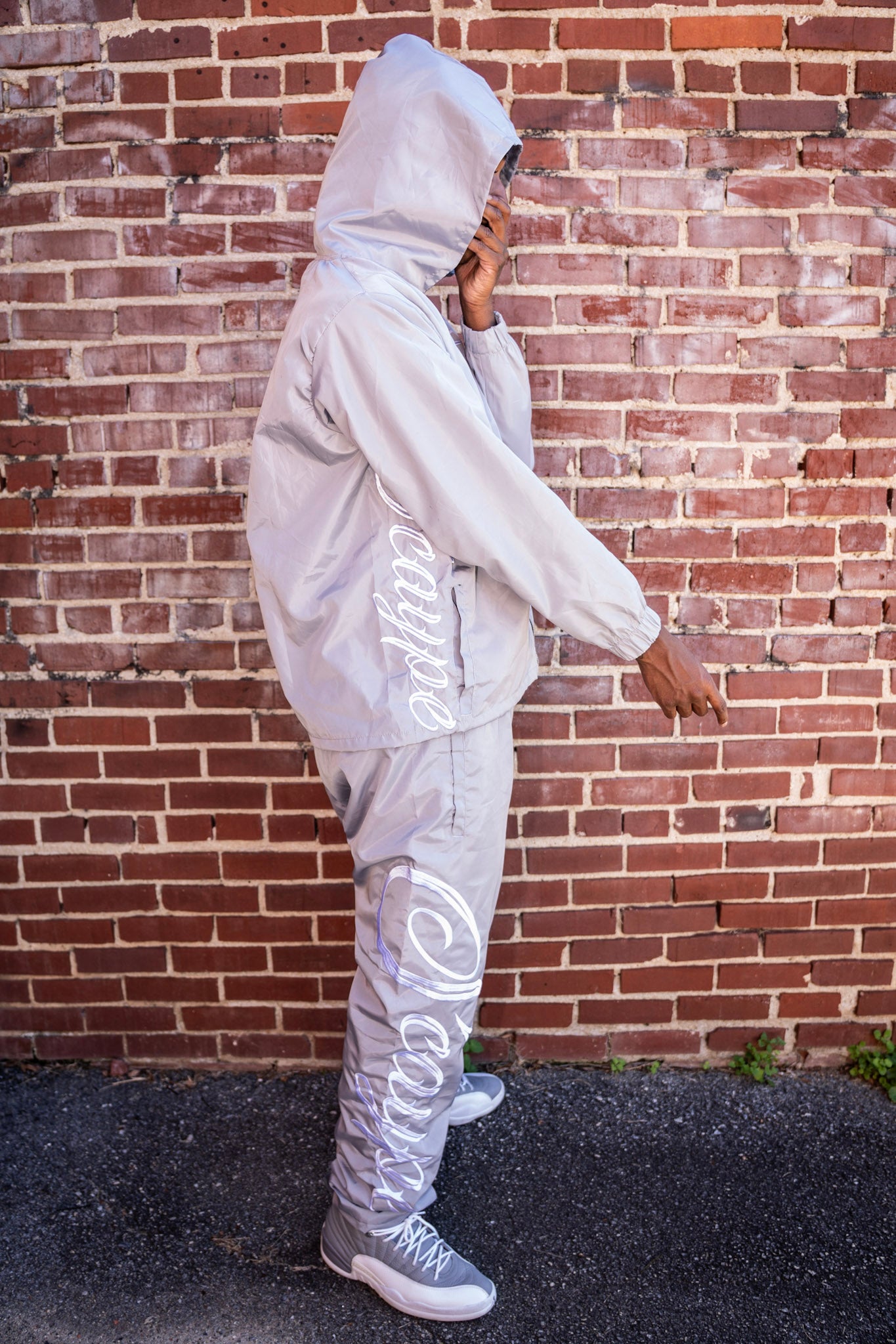 Grey Scaype Embroidered Suit