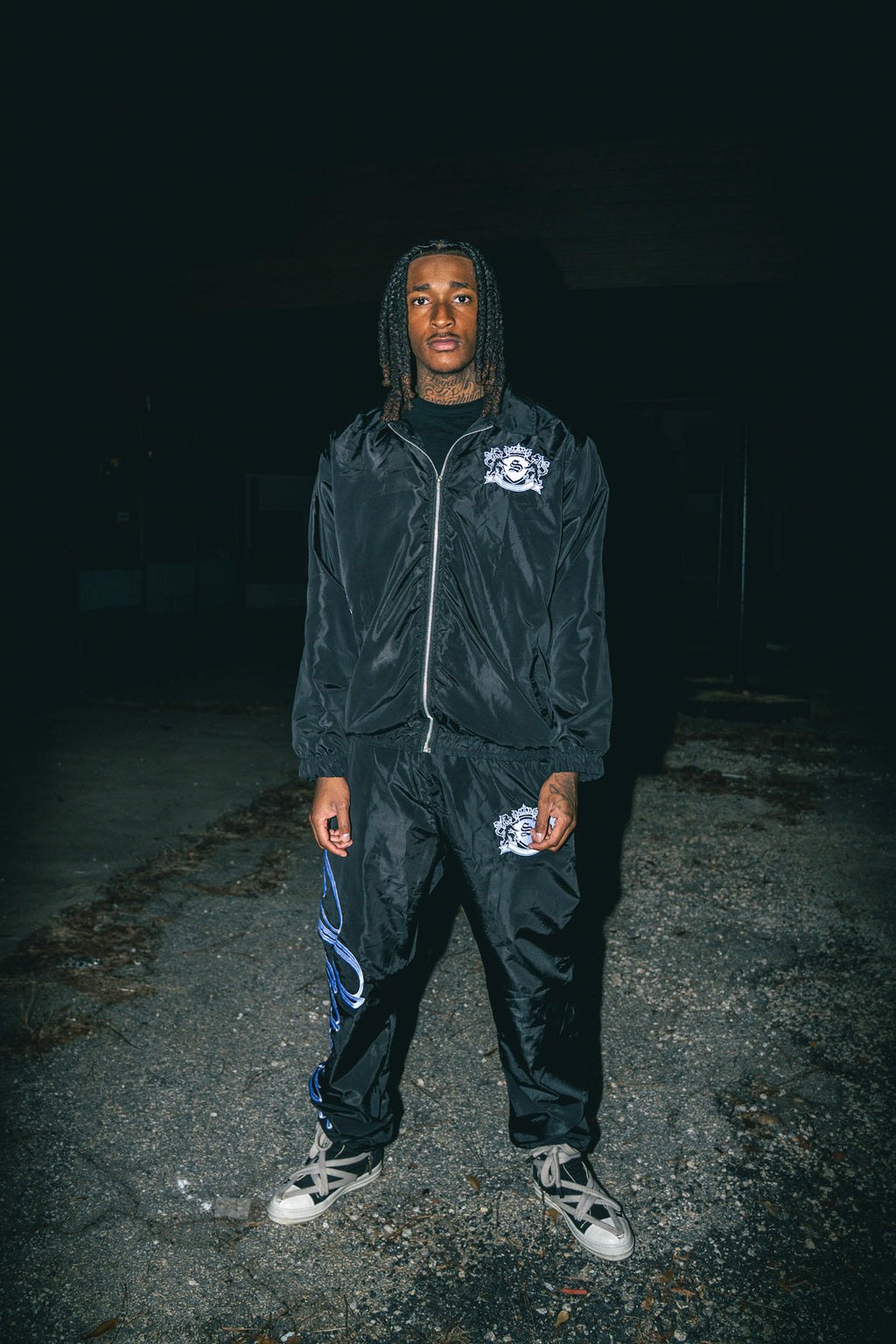 Black and White Nylon “Scaype” Windbreaker Set (Bundle Deal)