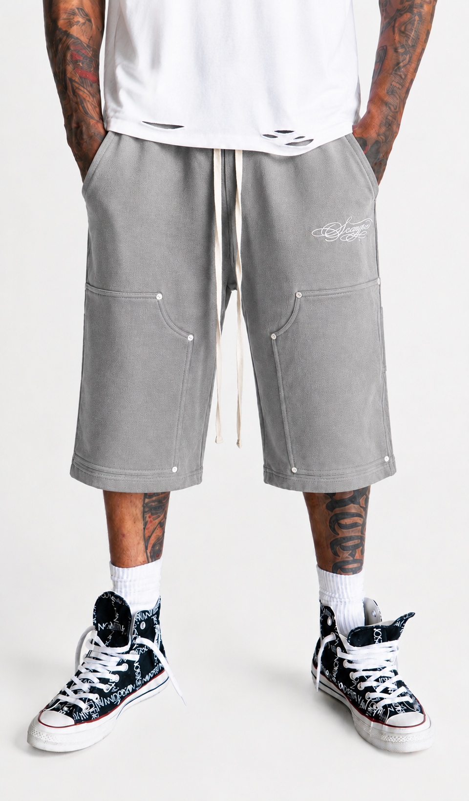 Grey Patch Scaype Shorts