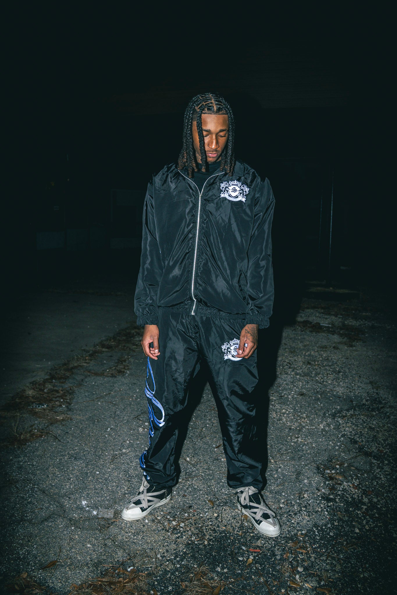 Black and White Nylon “Scaype” Windbreaker Set (Bundle Deal)