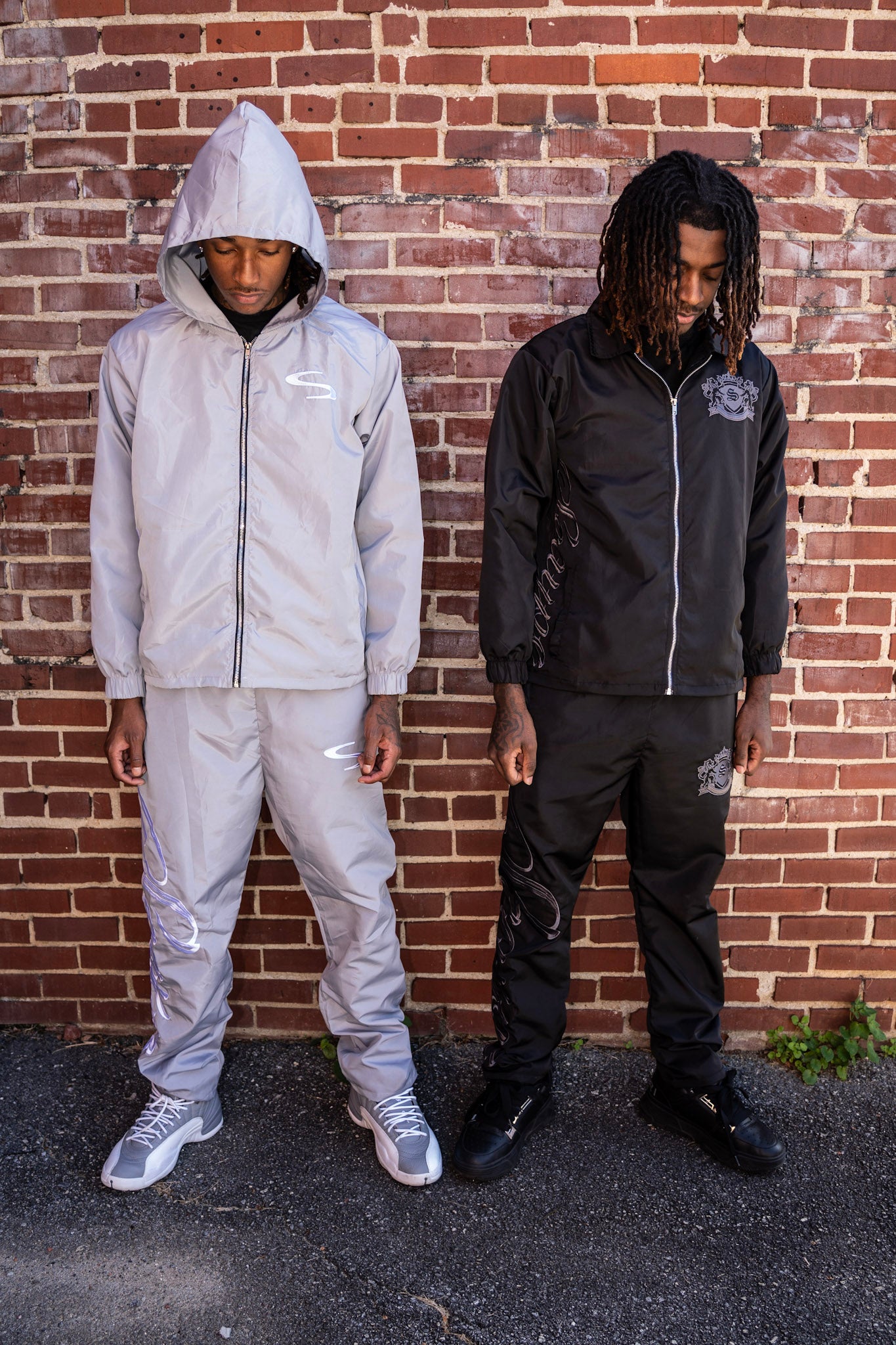 Grey Scaype Embroidered Suit