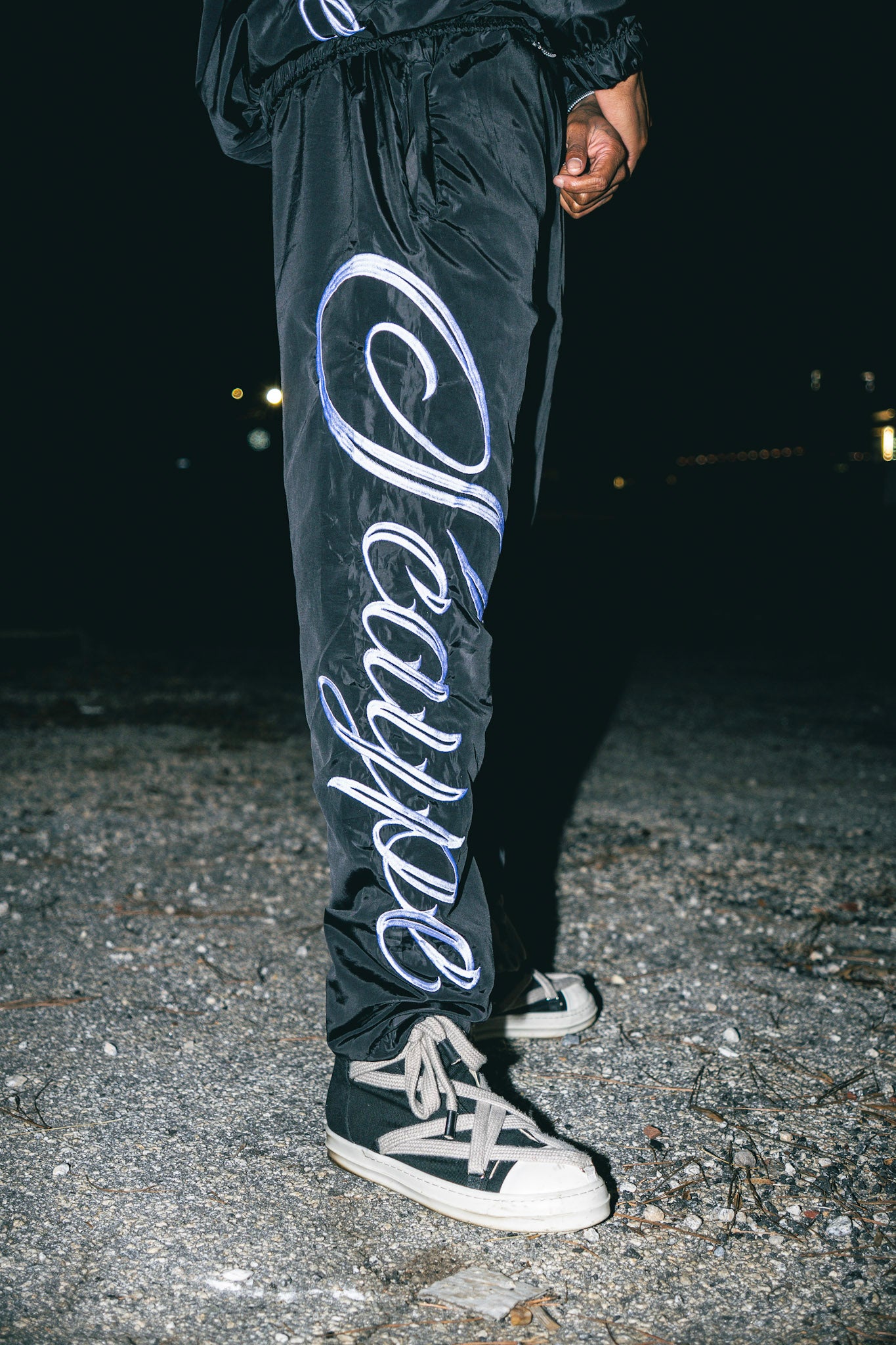 Black and White “Scaype” Embroidered Sweatpants