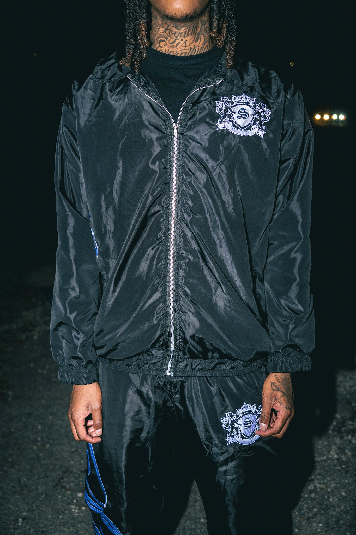 (Premium) Black and white “Scaype” Embroidered  Collared Jacket