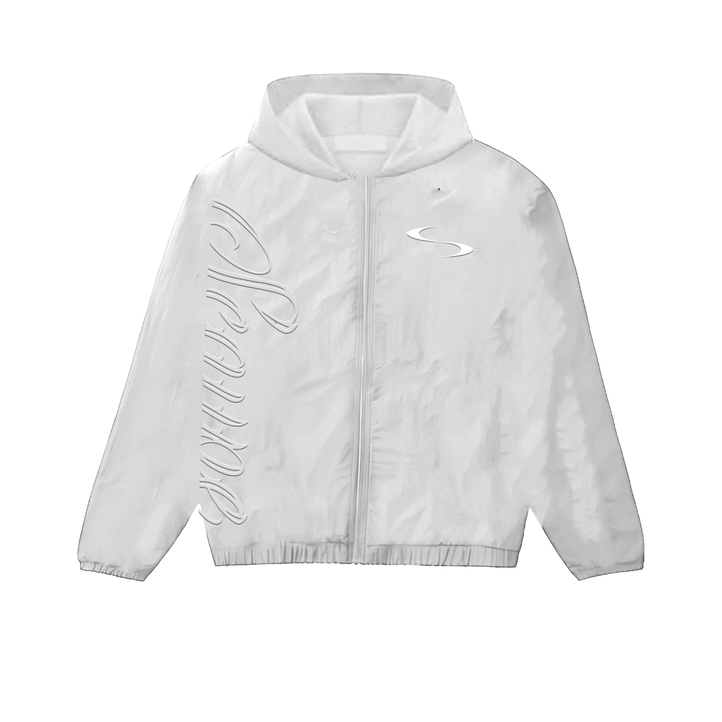 Grey Scaype Embroidery Zip-Up