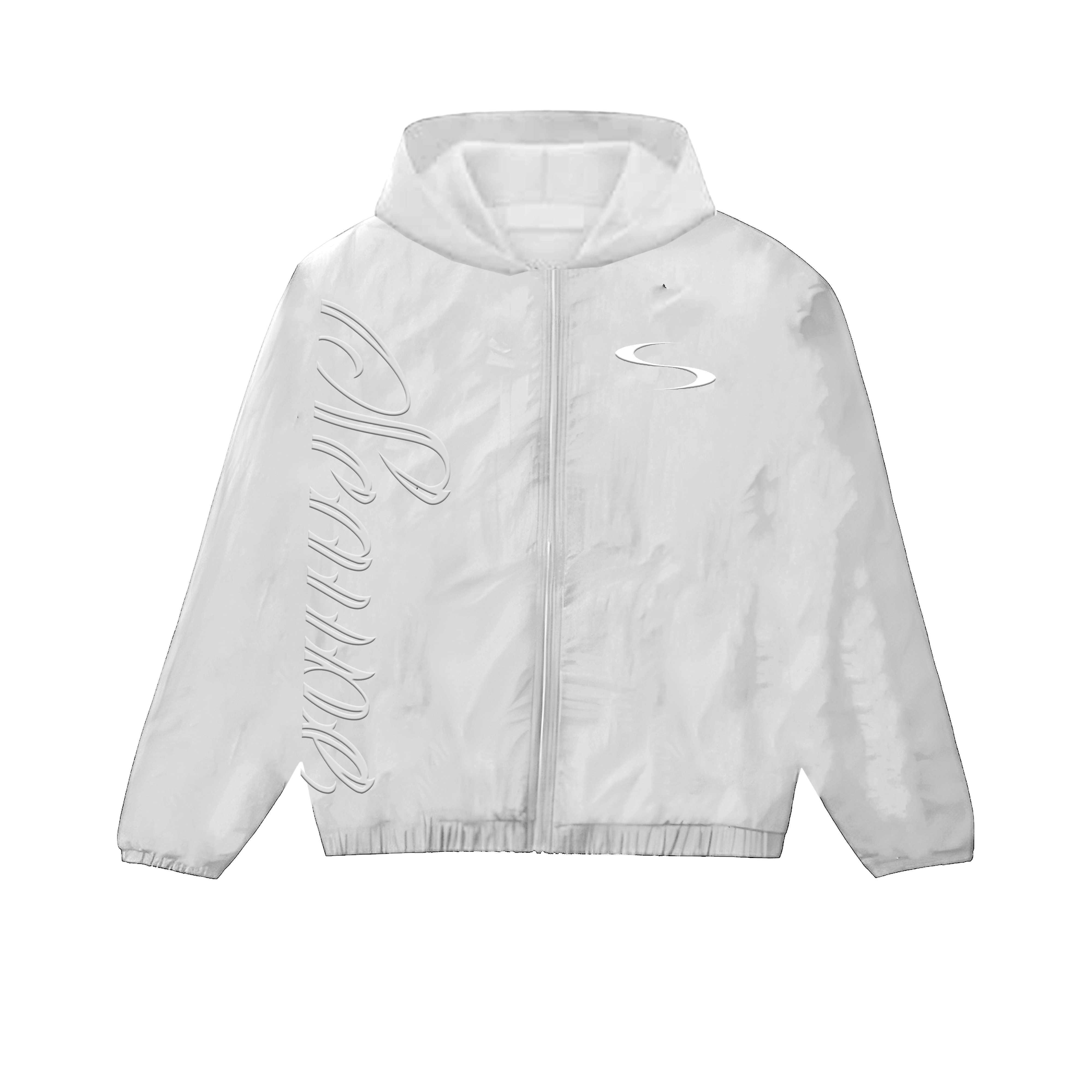 Grey Scaype Embroidery Zip-Up