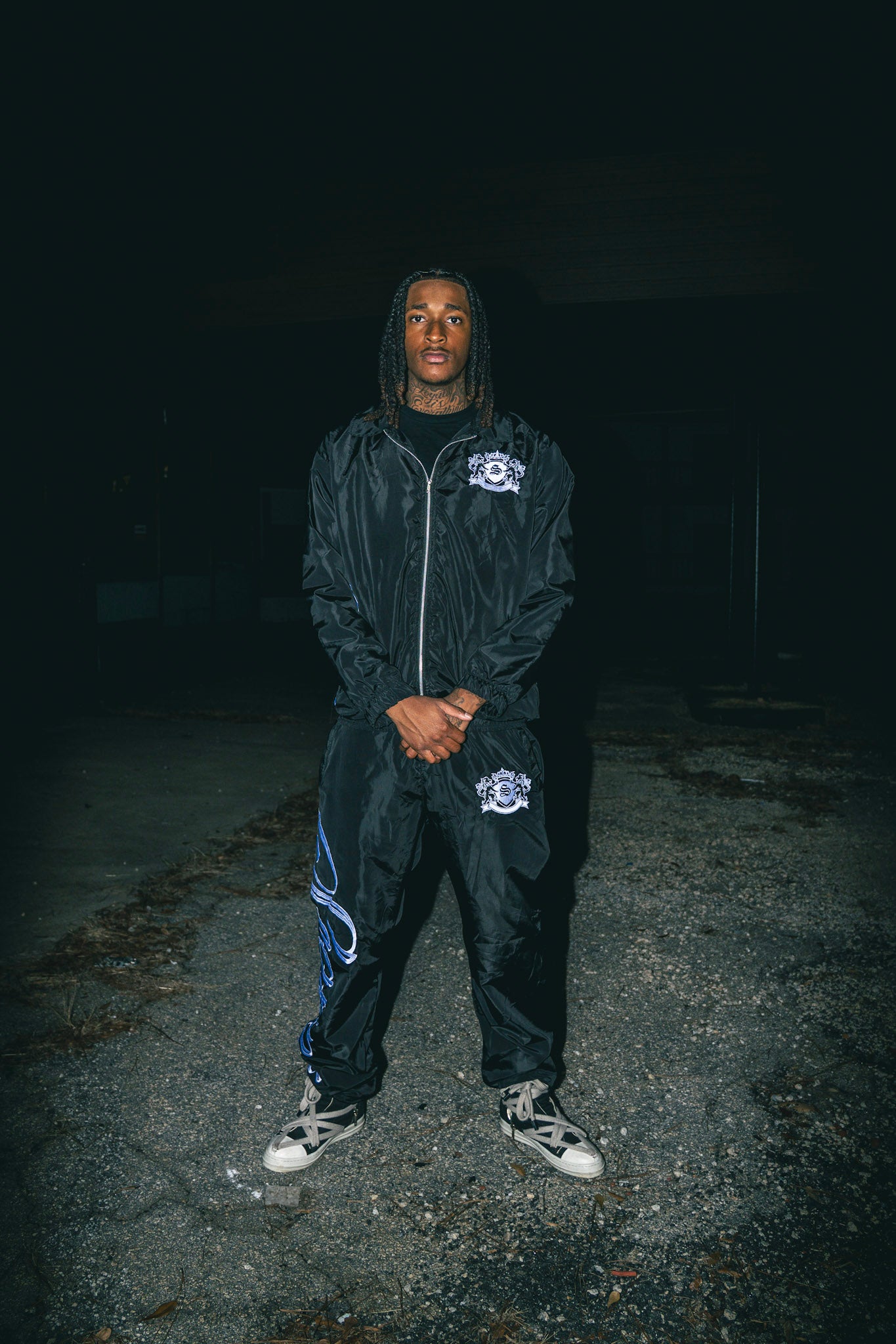 Black and White Nylon “Scaype” Windbreaker Set (Bundle Deal)