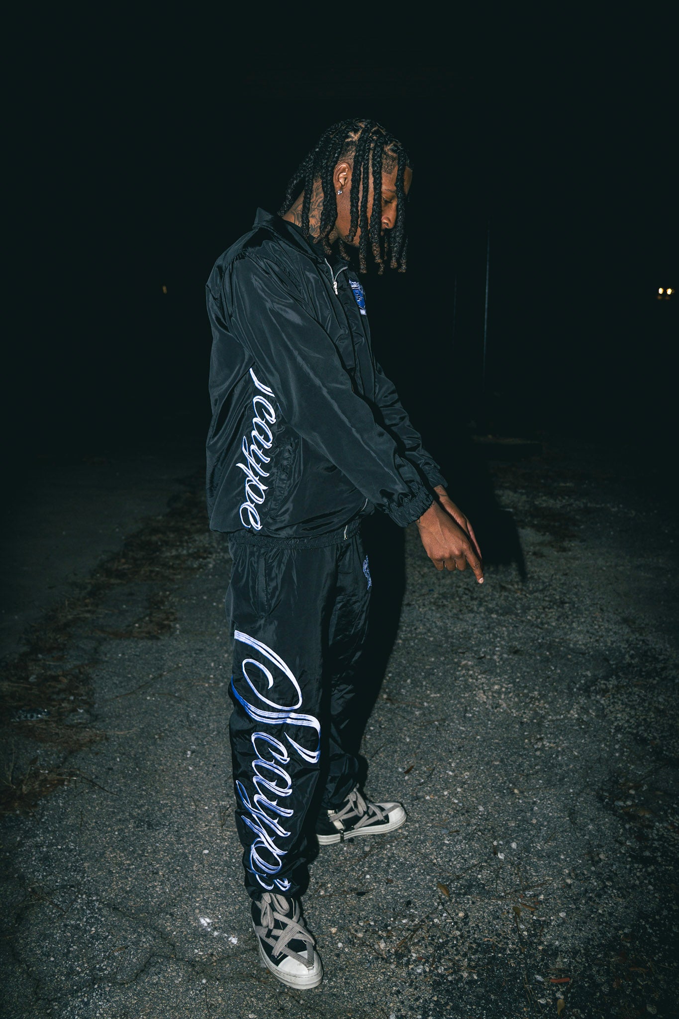 Black and white “Scaype” Embroidered  Collared Jacket